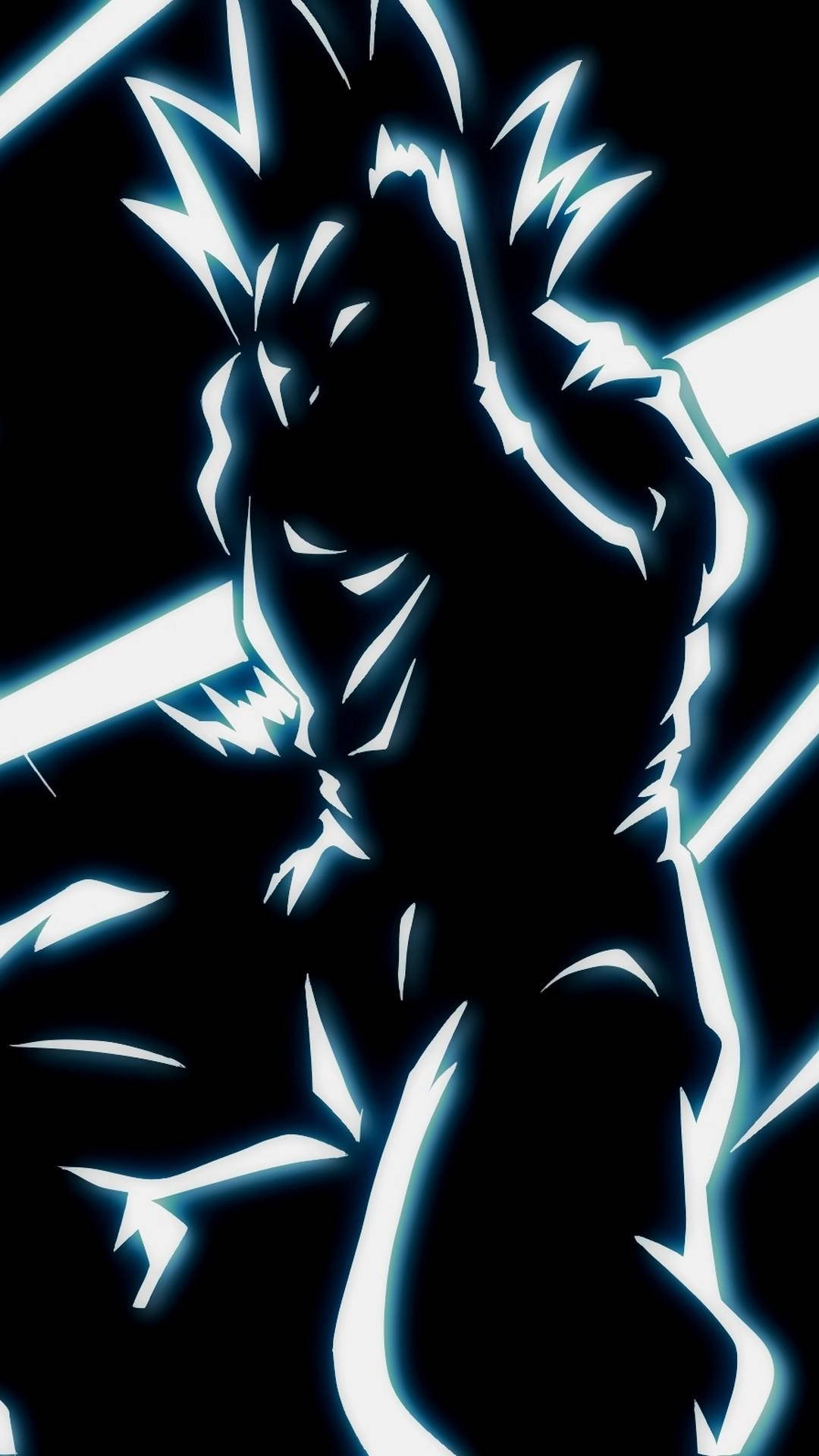 Caption: Thrilling Silhouette Of Black Goku Phone Wallpaper Wallpaper