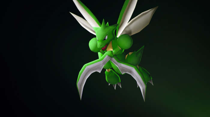 Captivating 3d Image Of Flying Scyther Wallpaper