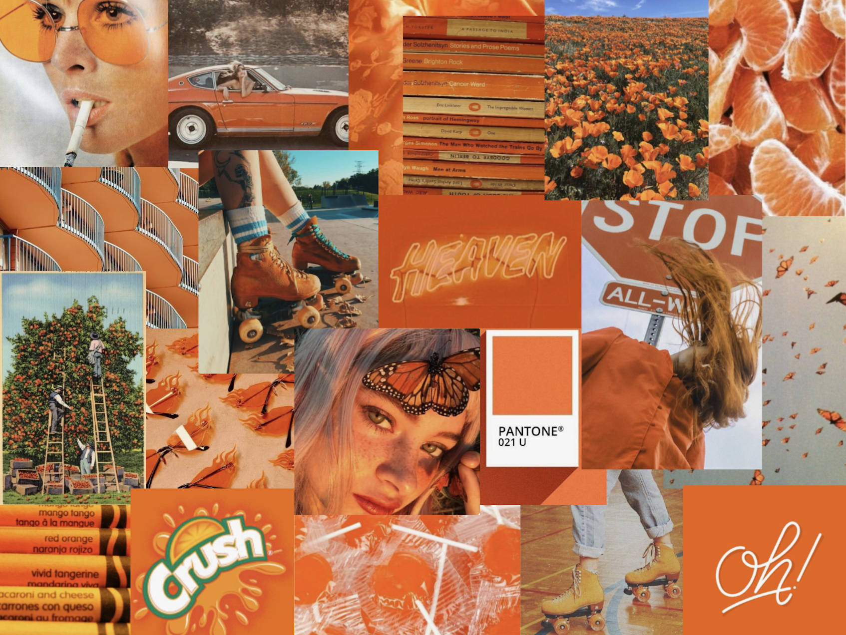 Captivating Aesthetic Tangerine Dream Collage On Computer Wallpaper