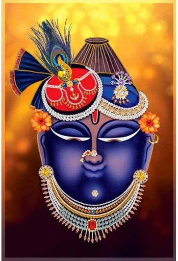Captivating Close-up Of Shrinathji's Venerable Face Wallpaper
