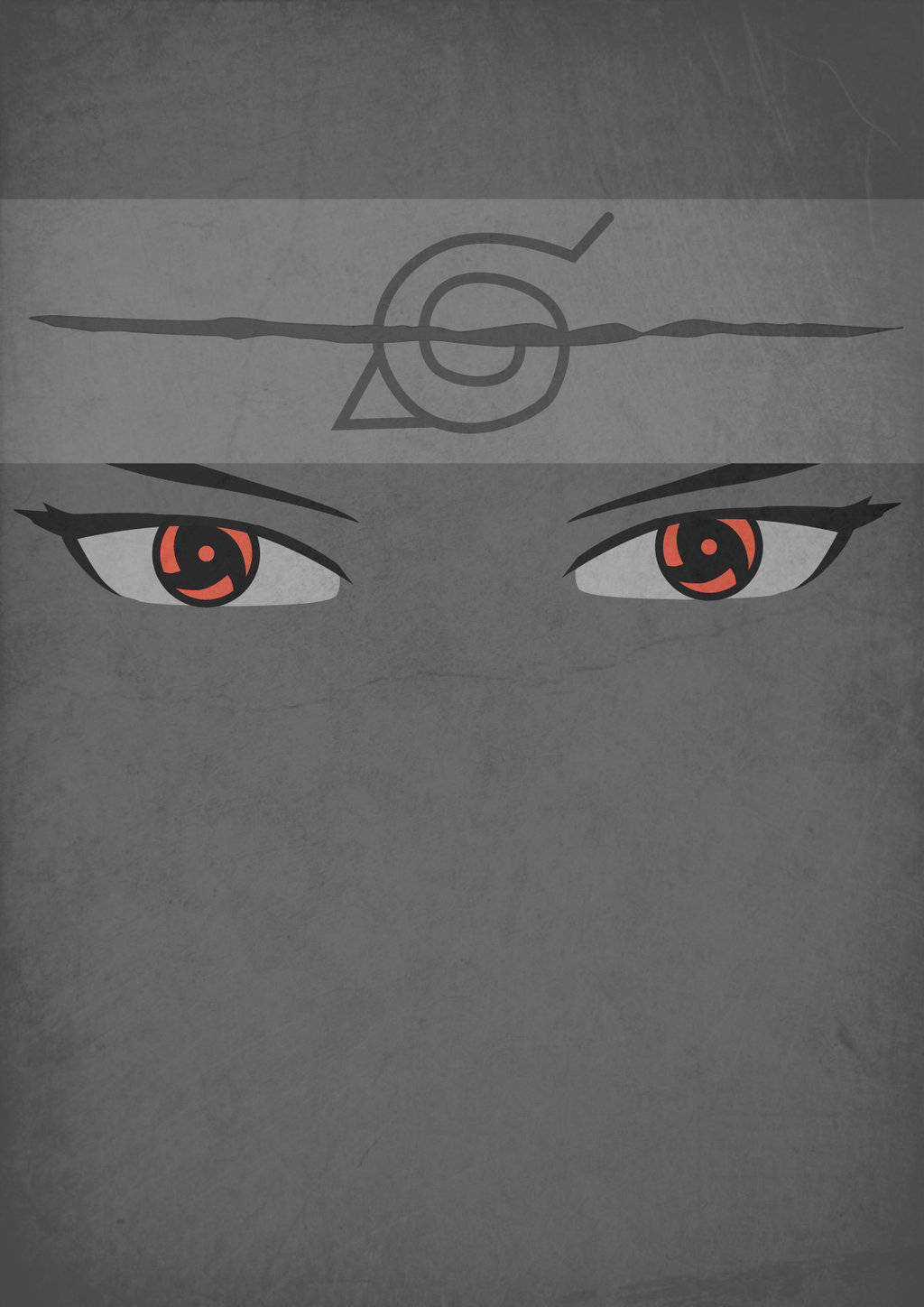 Captivating Itachi Uchiha Eyes On Grey Background Wallpaper