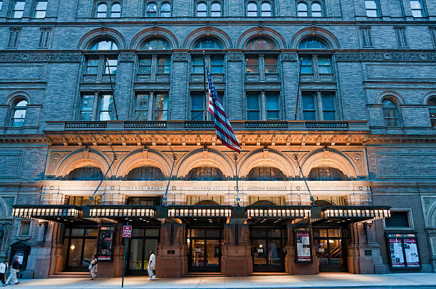 Captivating Night View Of Carnegie Hall, New York Wallpaper