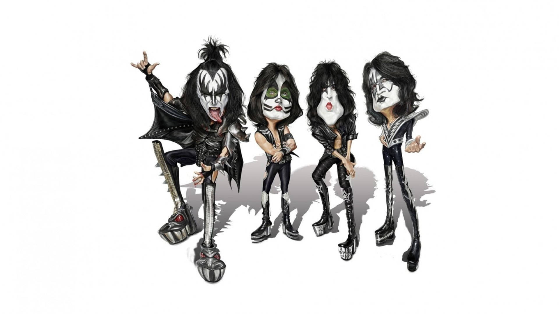 Caricature Kiss Band Wallpaper