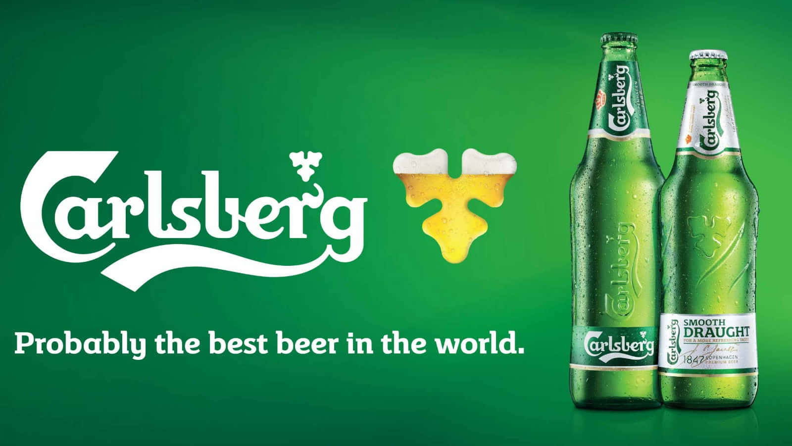 Carlsberg Beer Advertisement Green Background Wallpaper