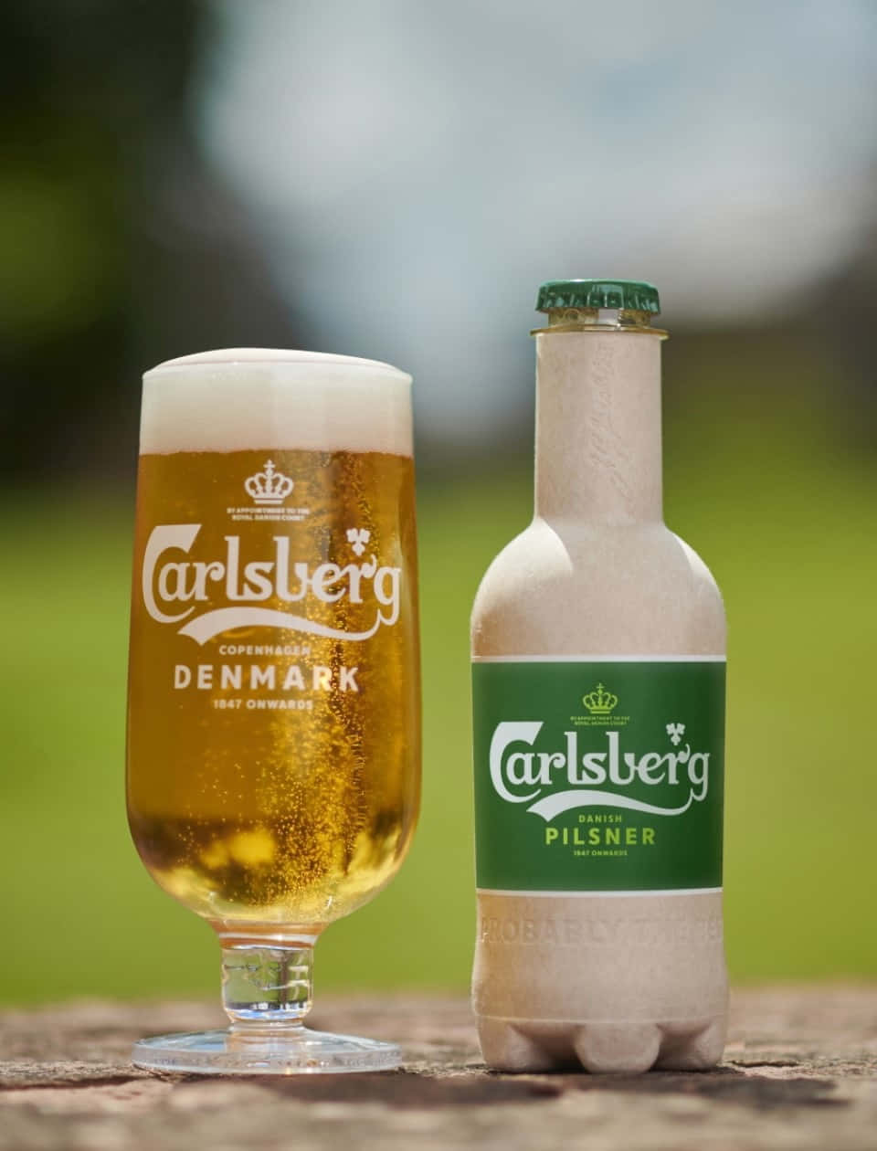 Carlsberg Beer Bottleand Glass Wallpaper