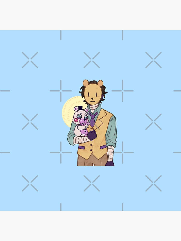 Cartoon Bear Character Holding Plush Toy Wallpaper