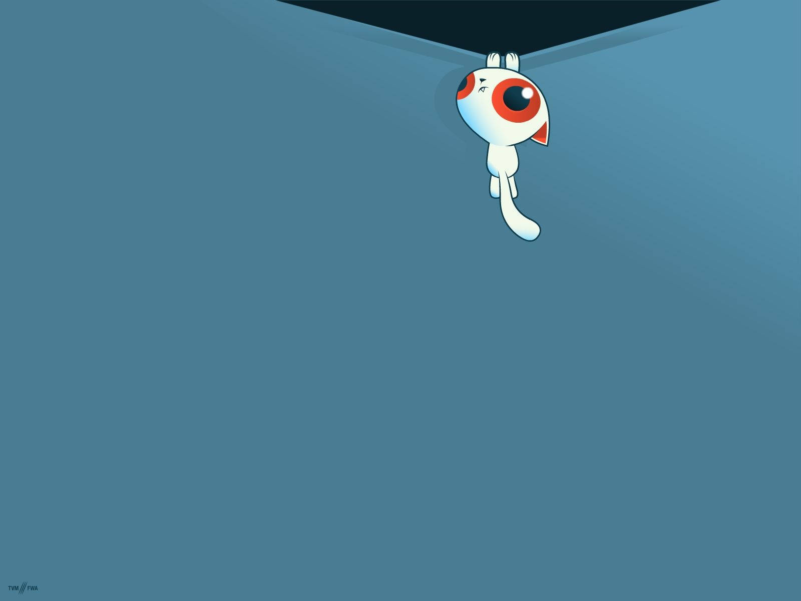 Cartoon Cat Hanging By The Edge Wallpaper