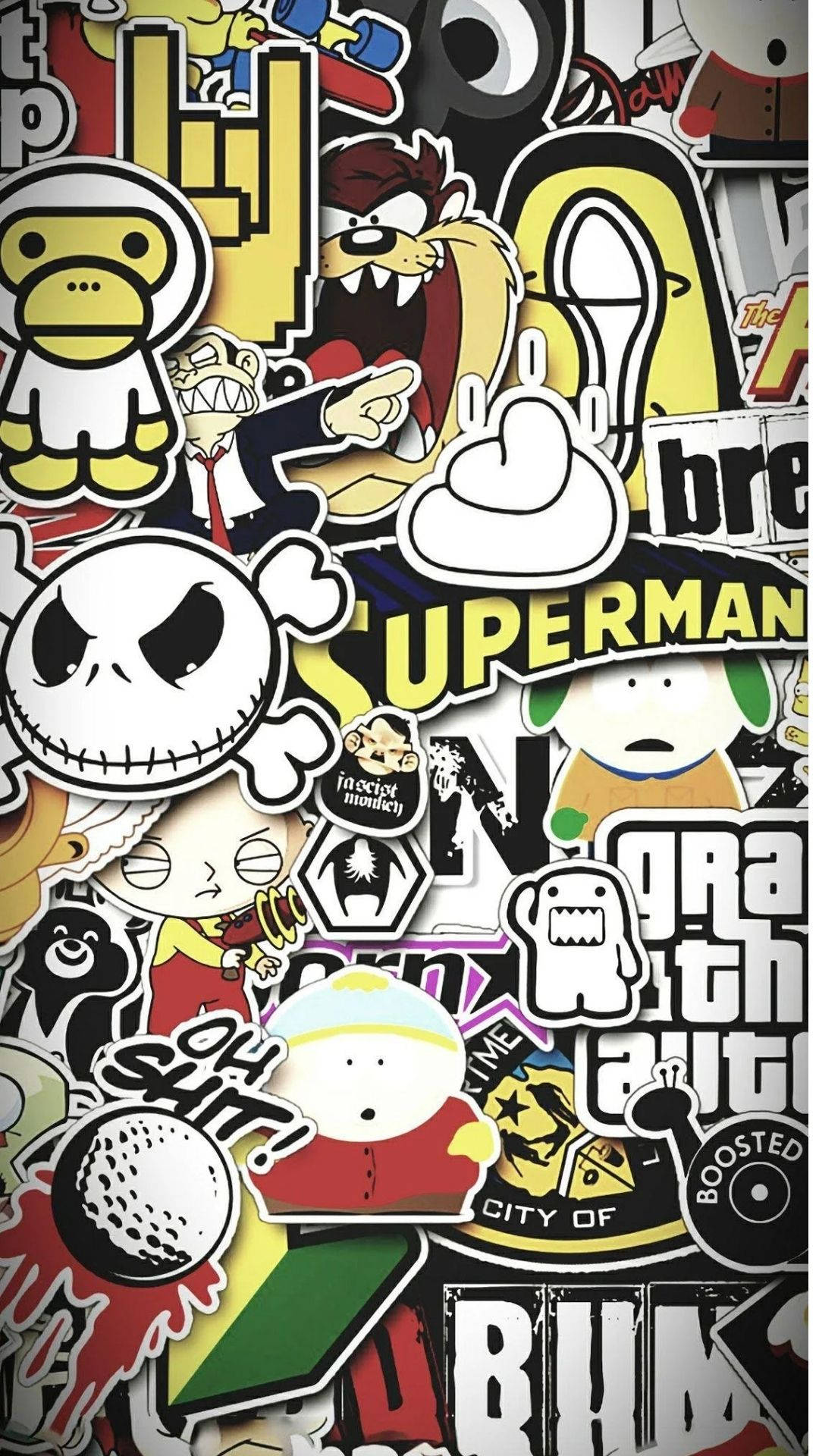 Cartoon Character And Logo Collage Wallpaper