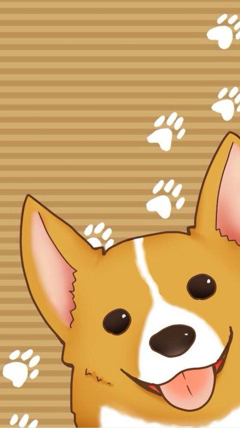 Cartoon Corgi Dog Wallpaper