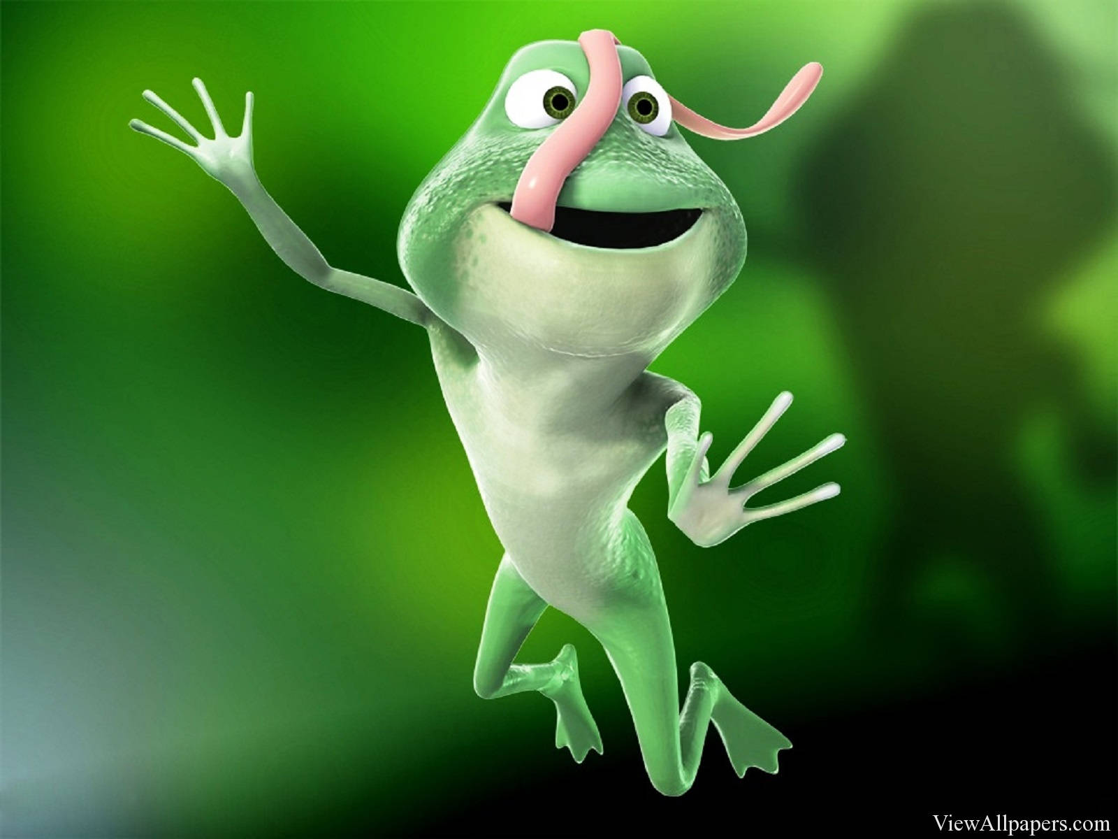 Cartoon Frog Jumping Cute Laptop Wallpaper