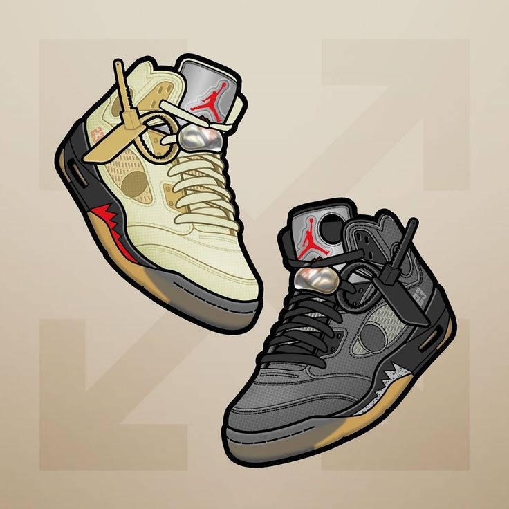 Cartoon Jordan Shoes Gold And Black Wallpaper