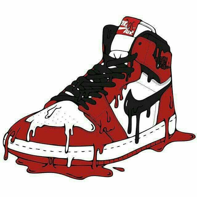 Cartoon Jordan Shoes Melting Chicago Wallpaper