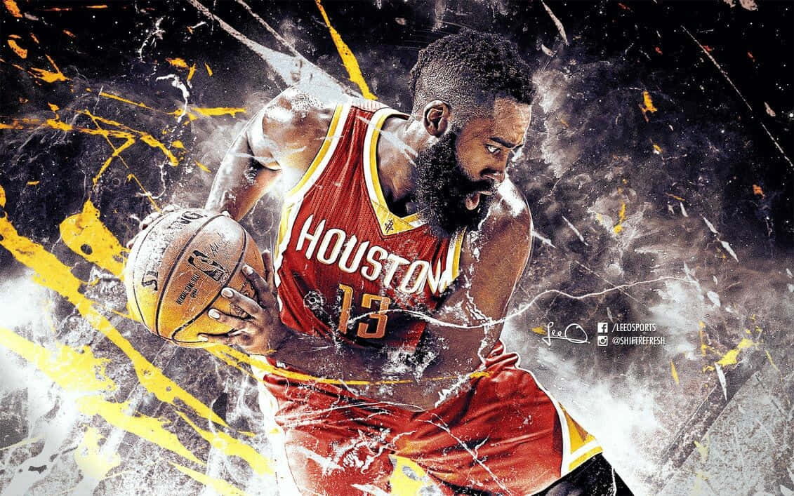 Cartoon Nba Players Dominating The Court Wallpaper
