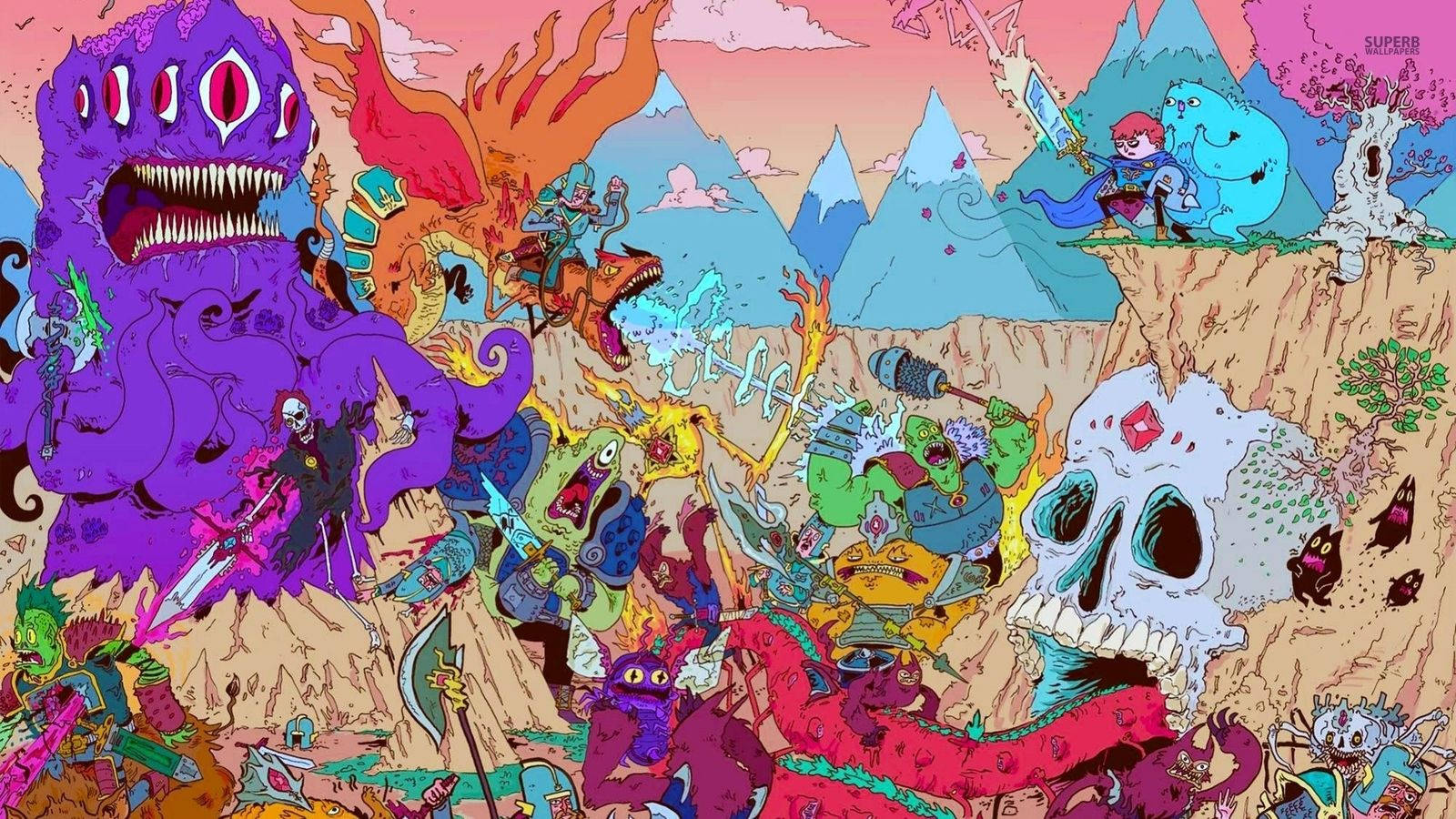 Cartoon Network Characters Adventure Time Gang Wallpaper