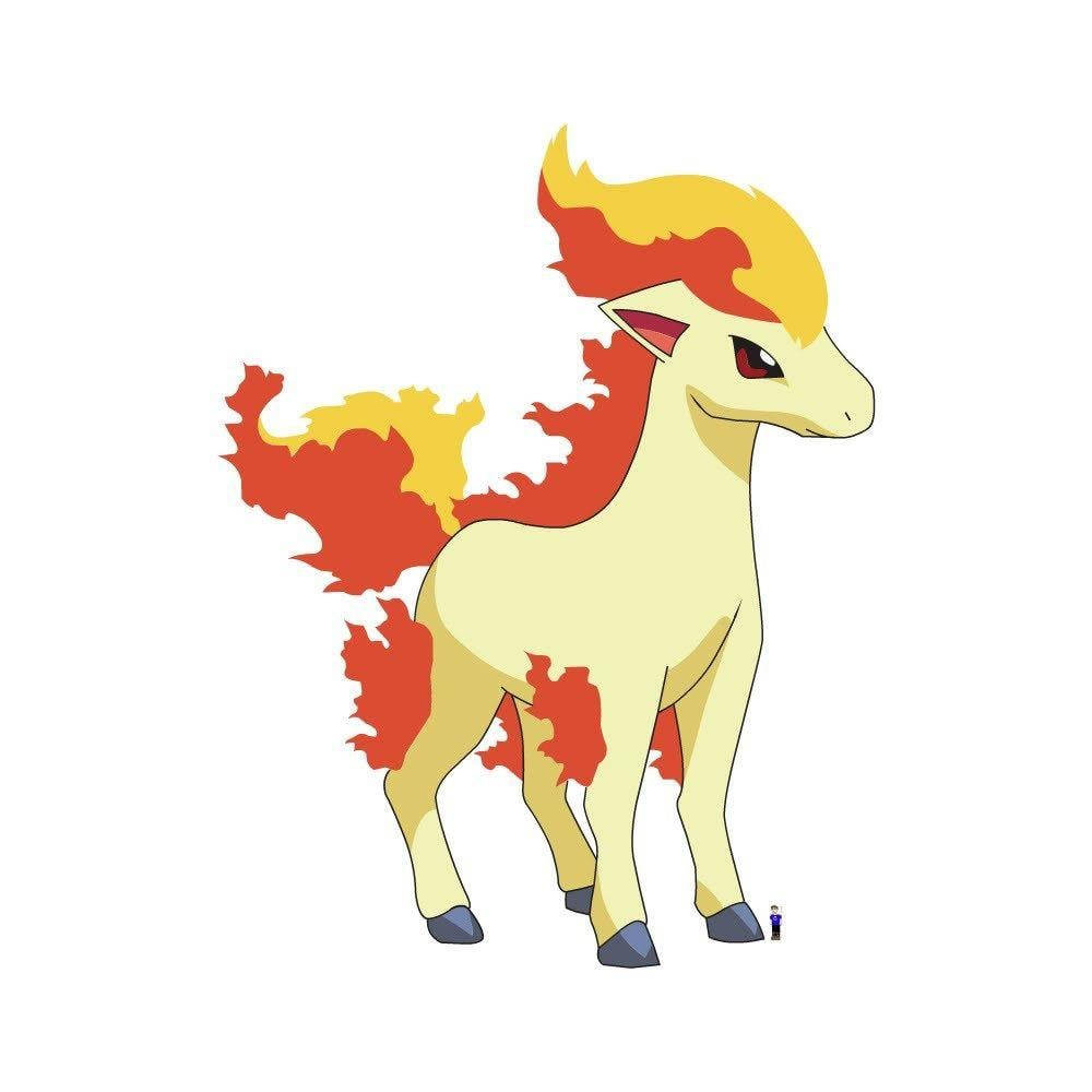 Cartoon Ponyta In White Wallpaper