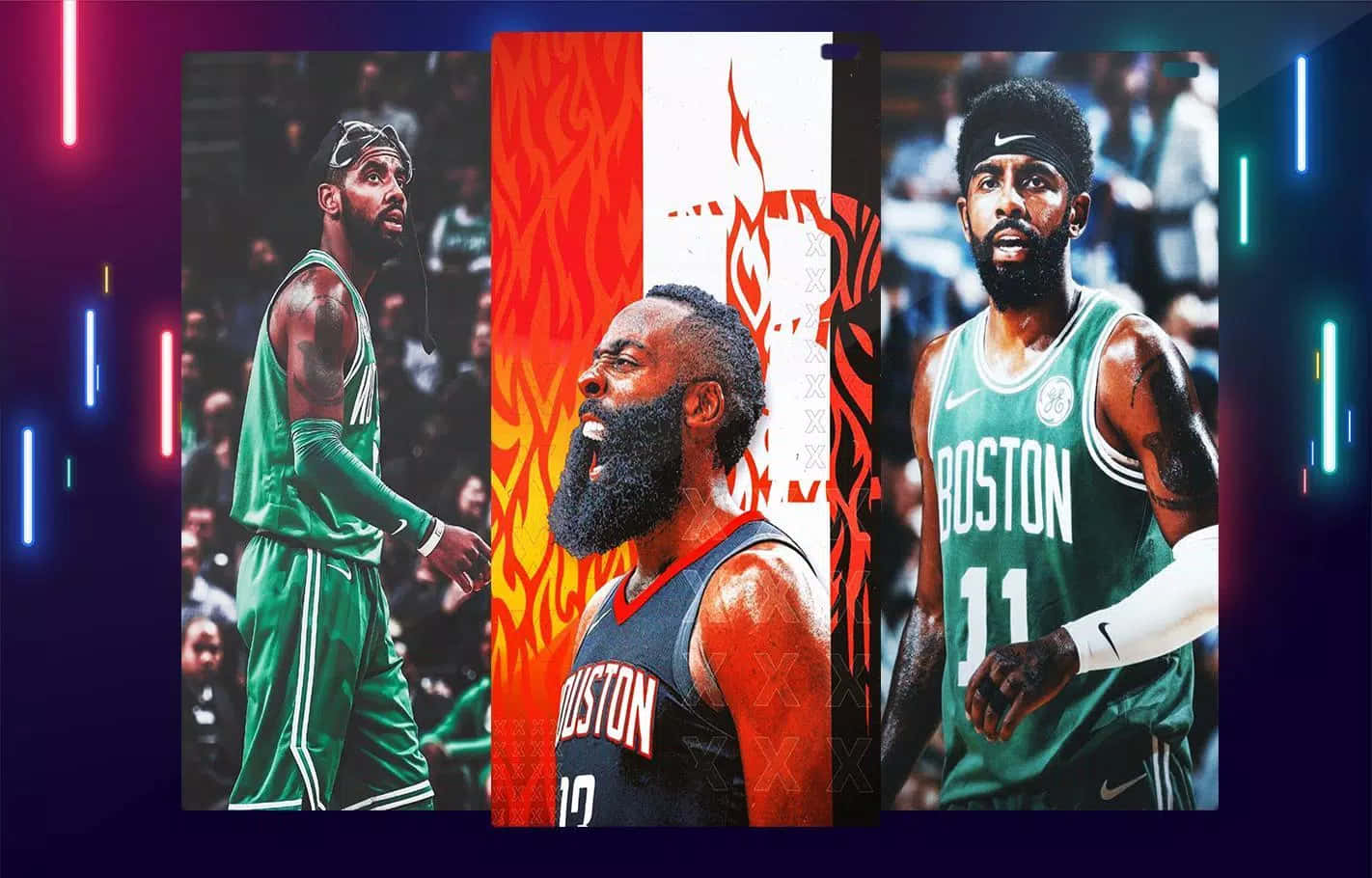 Cartoon Versions Of Nba's Best Players Wallpaper
