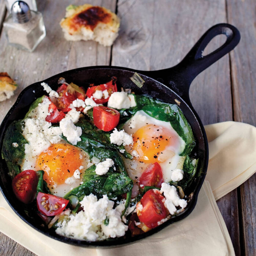 Cast Iron Skillet With Eggs Wallpaper