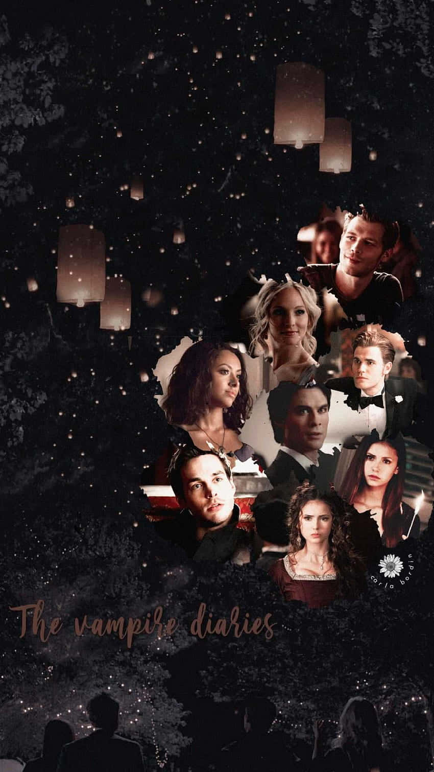 Cast The Vampire Diaries Iphone Wallpaper