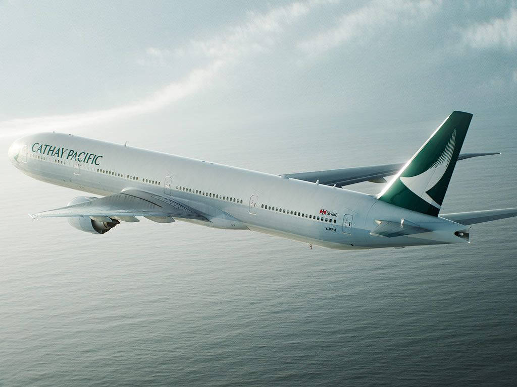 Cathay Pacific Plane Ocean Wallpaper