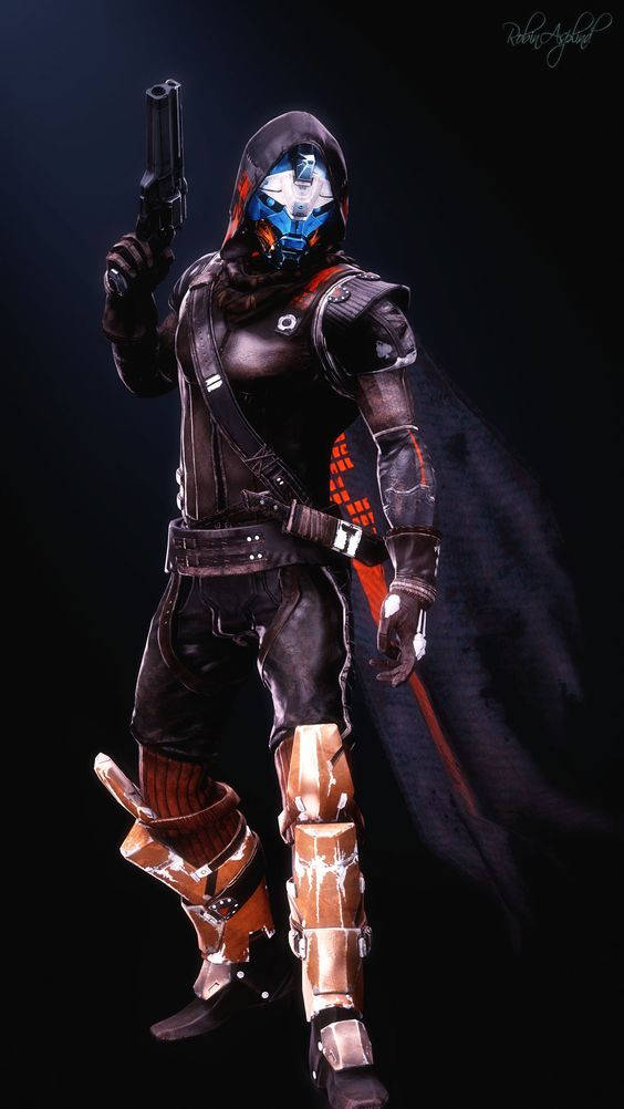 Cayde 6 Gun Armor Black Canvas Mobile Wallpaper