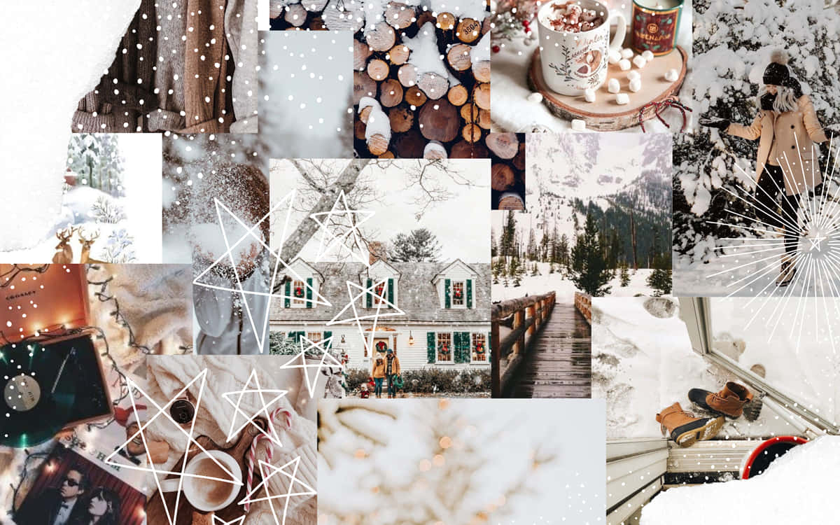 Celebrate Christmas With A New Laptop Collage Wallpaper