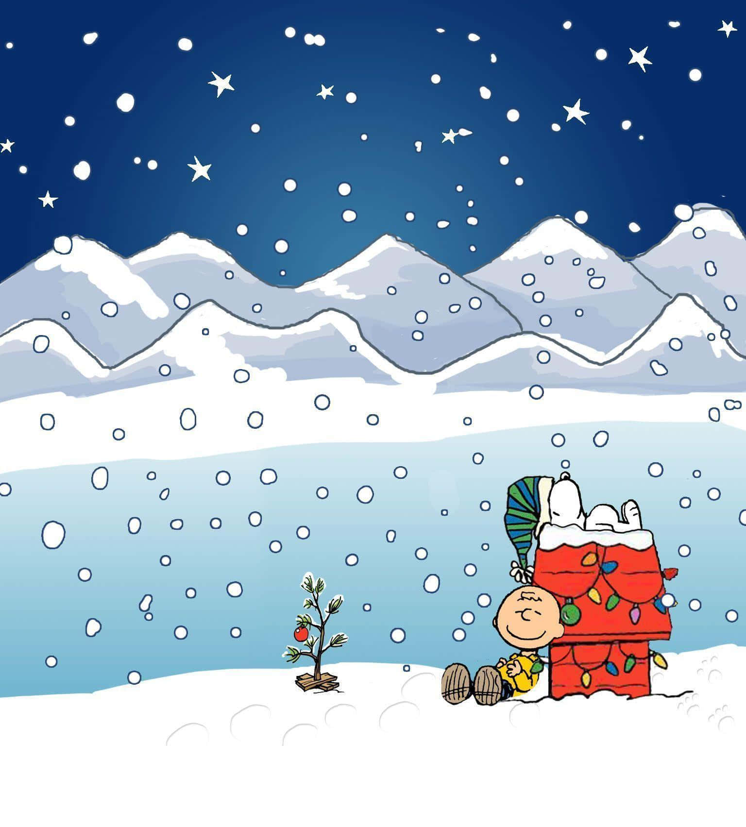 Celebrate Christmas With Snoopy And The Peanuts Gang Wallpaper