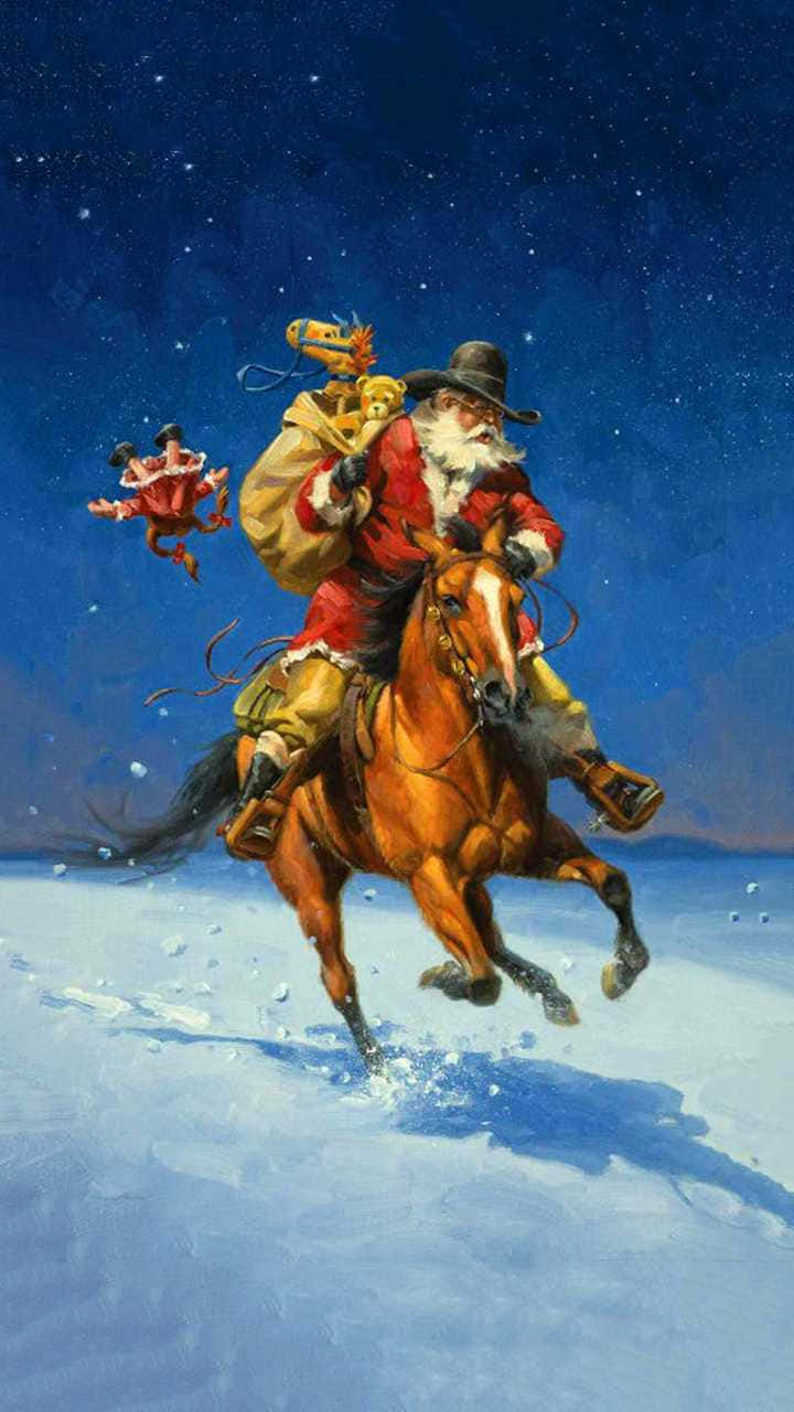 Celebrate Cowboy Christmas With Cowboy Spirit Wallpaper