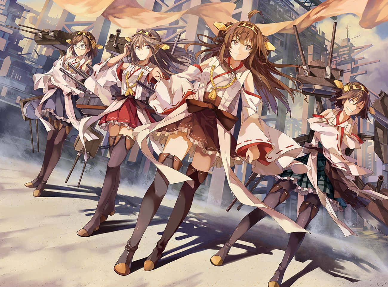 Celebrate The Action And Adventure Of Kantai Collection Wallpaper