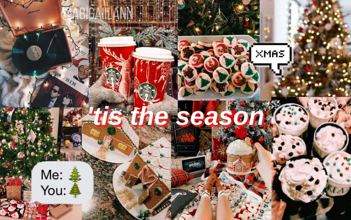 Celebrate The Holiday Season With A Christmas Collage Laptop Wallpaper