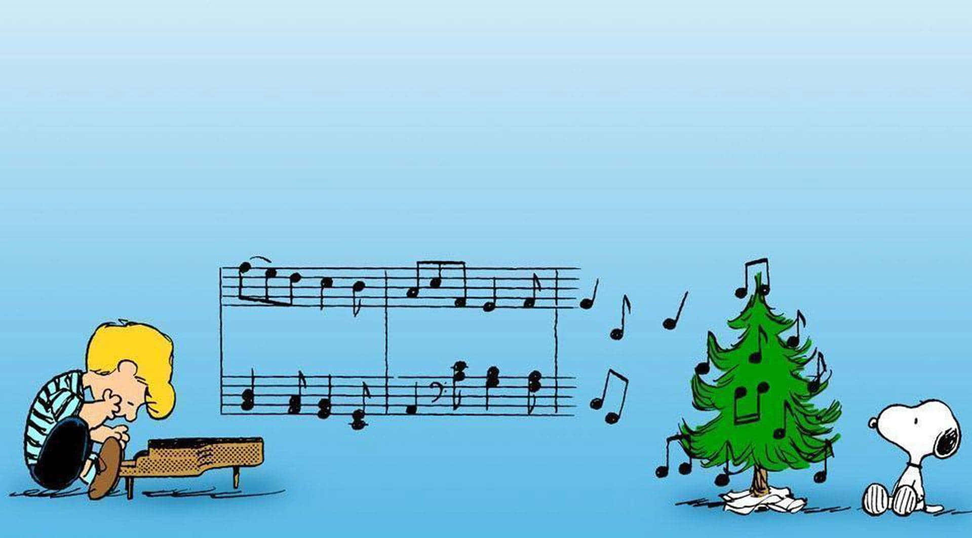 Celebrate The Magic Of Peanuts Christmas Wallpaper