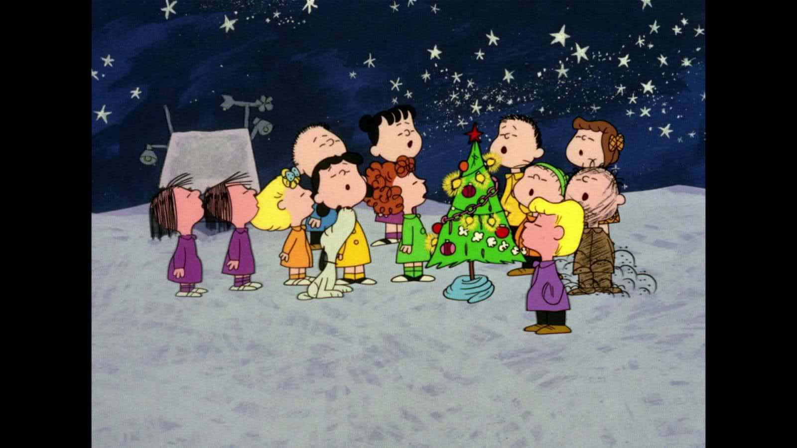 Celebrate The Peanuts Christmas Spirit Wallpaper
