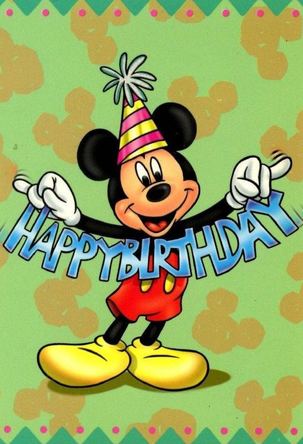 Celebrating Big With Mickey Mouse Birthday Banner Wallpaper