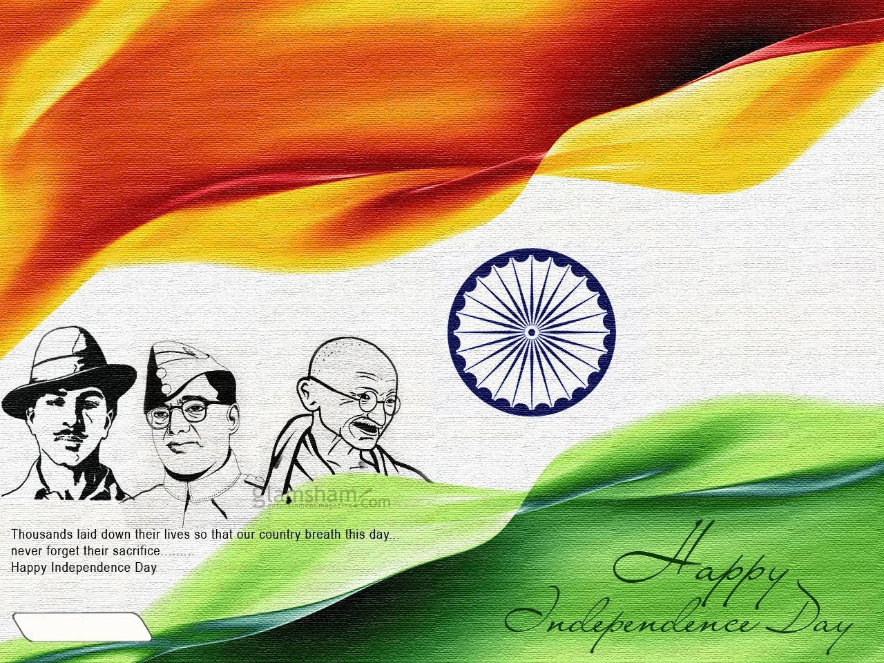 Celebrating Indian Independence Day With Respects To Netaji Bose Wallpaper
