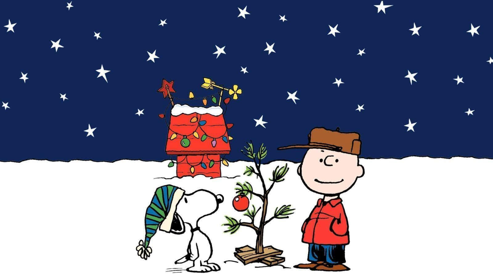 Celebrating The Christmas Spirit With Peanuts Wallpaper