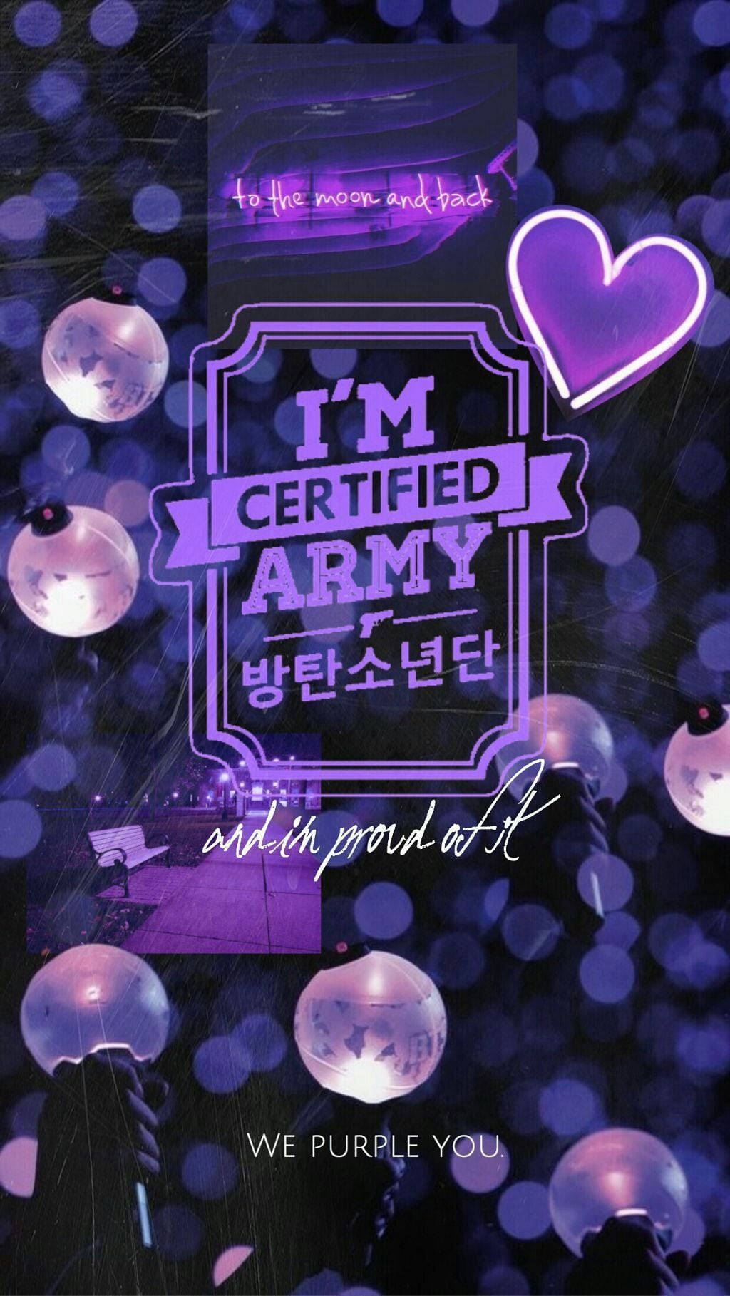 Certified Army I Purple You Background Wallpaper