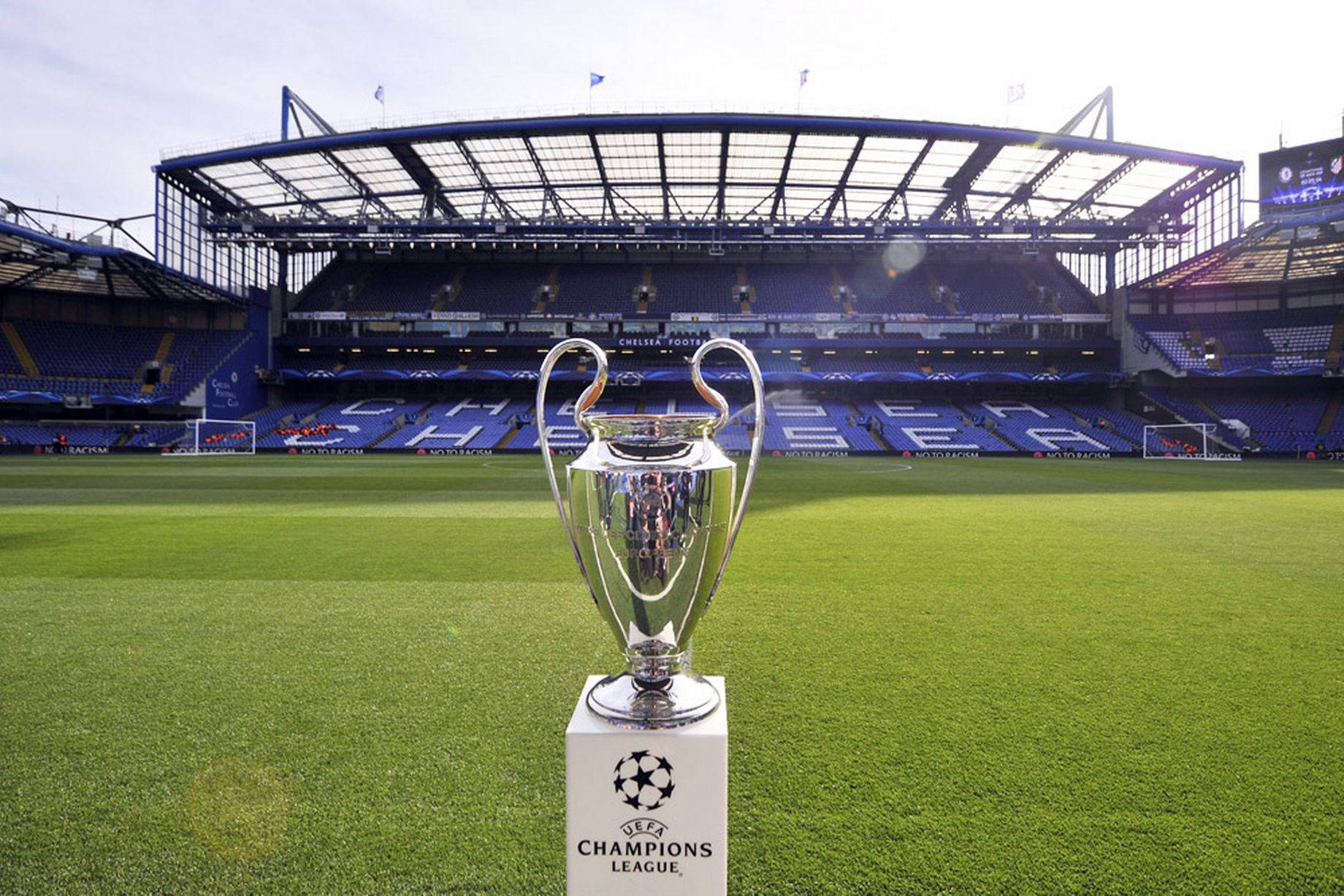 Champions League Trophy At Stamford Bridge Wallpaper