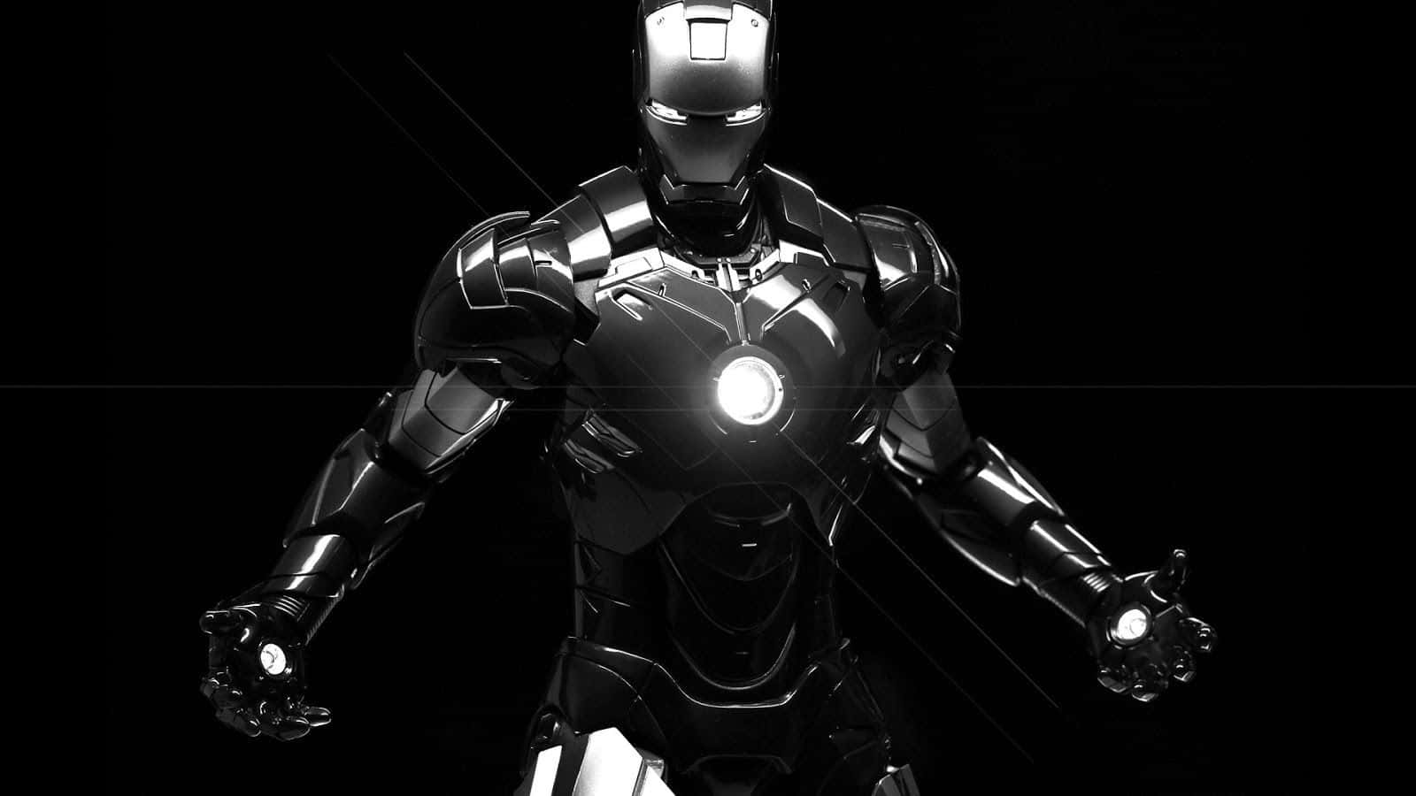 Charged Iron Man Black And White Wallpaper