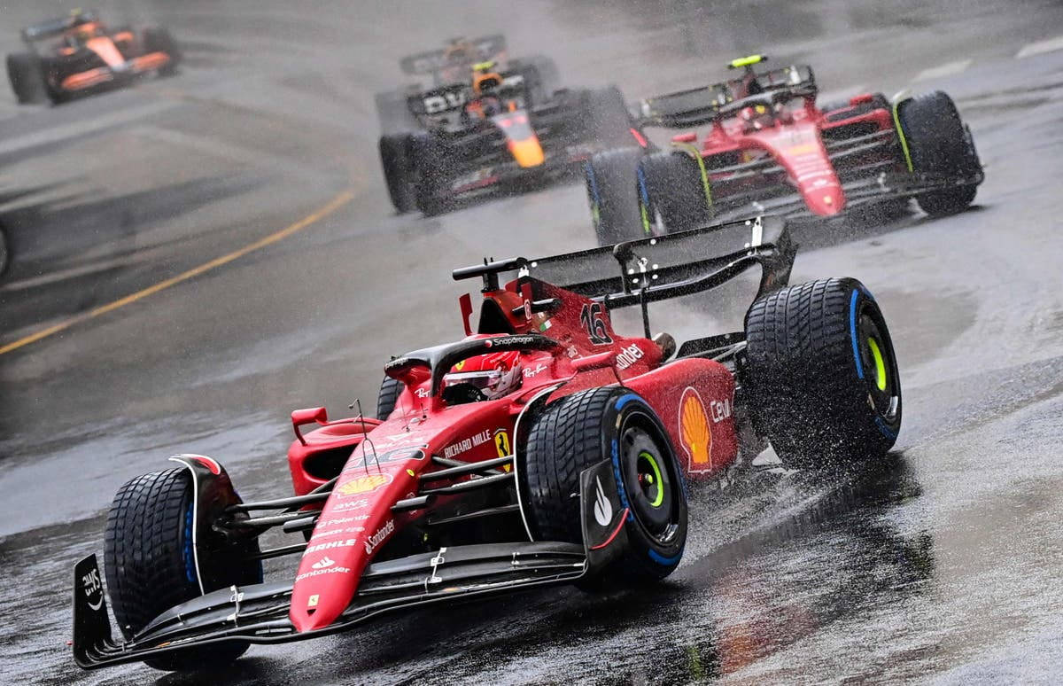 Charles Leclerc Raining Race Wallpaper