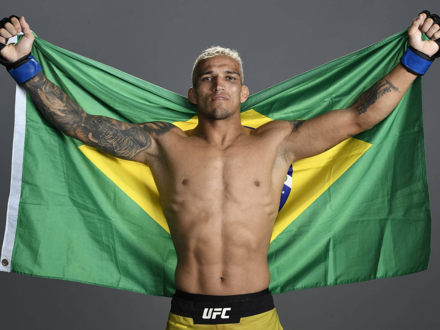 Charles Oliveira Holding Brazil Flag Wallpaper