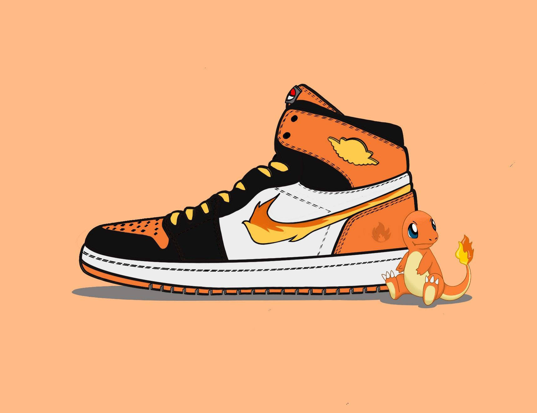 Charmander Cartoon Shoe Wallpaper