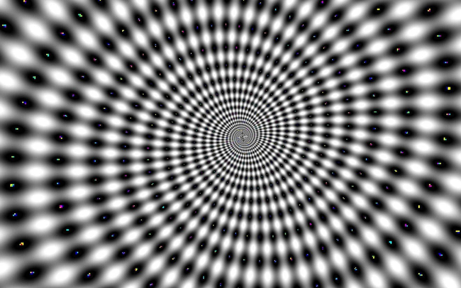 Checked Spiral Illusion Wallpaper