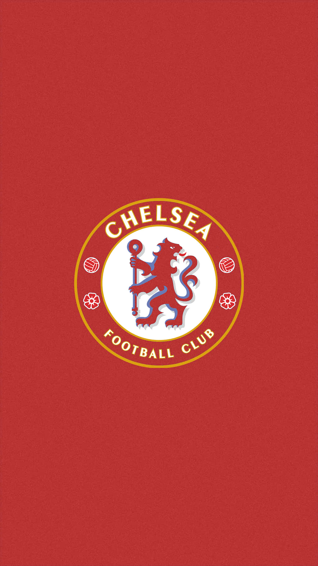 Chelsea Football Club Logo On A Red Background Wallpaper