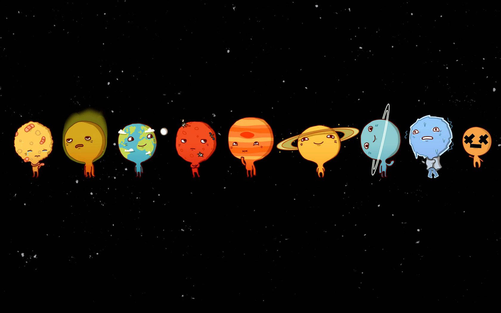 Chibi Solar System Planets Wallpaper