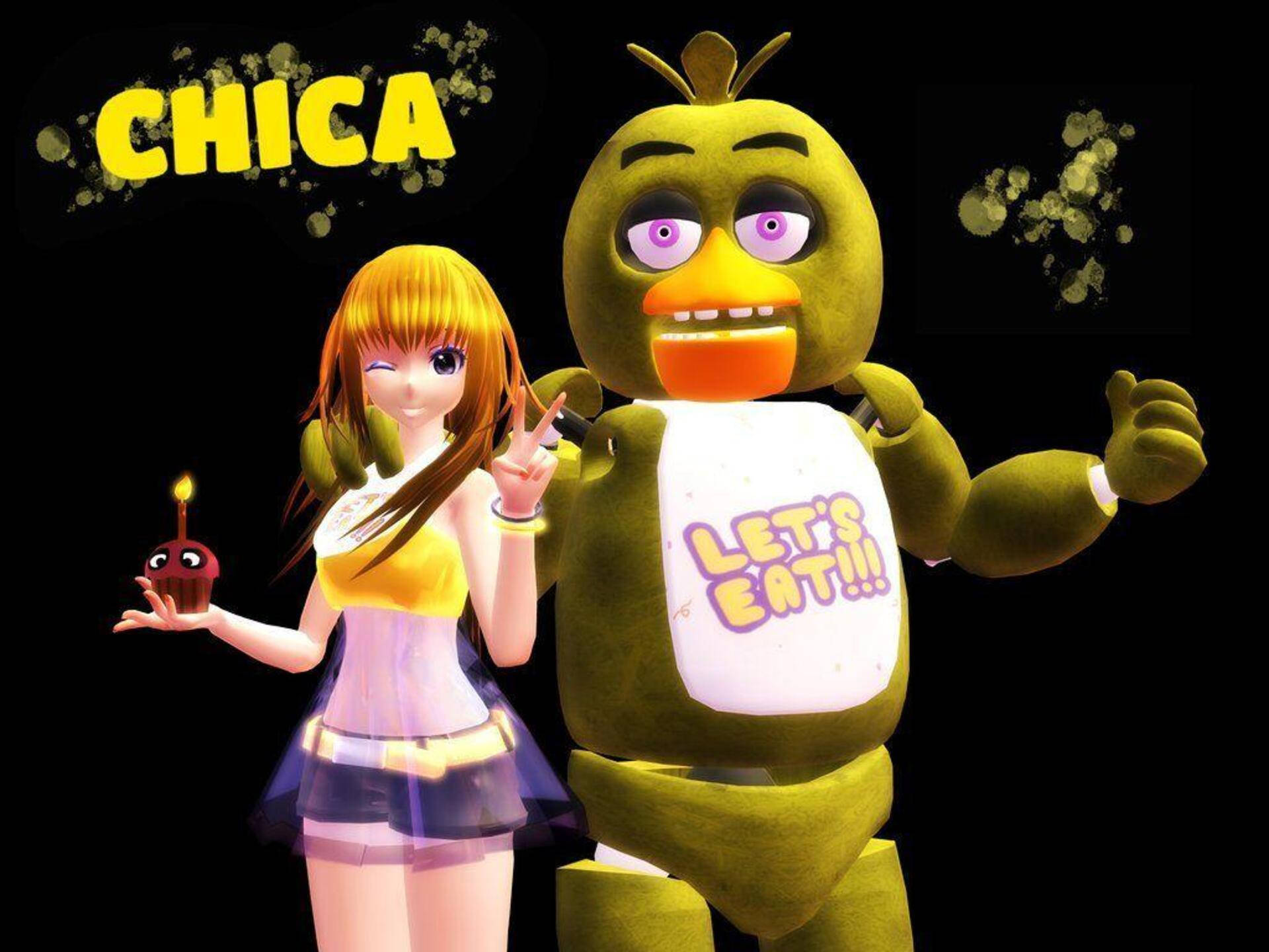 Download free Chica Fnaf With Animated Girl Wallpaper - MrWallpaper.com