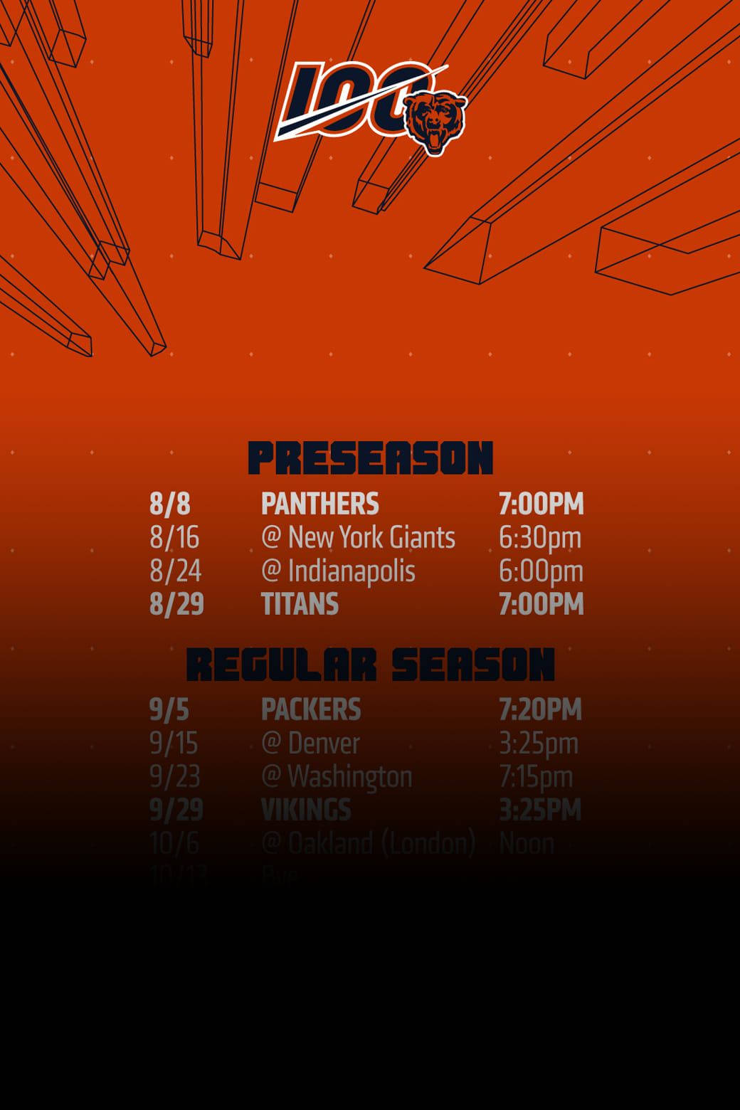 Chicago Bears Game Schedule Wallpaper