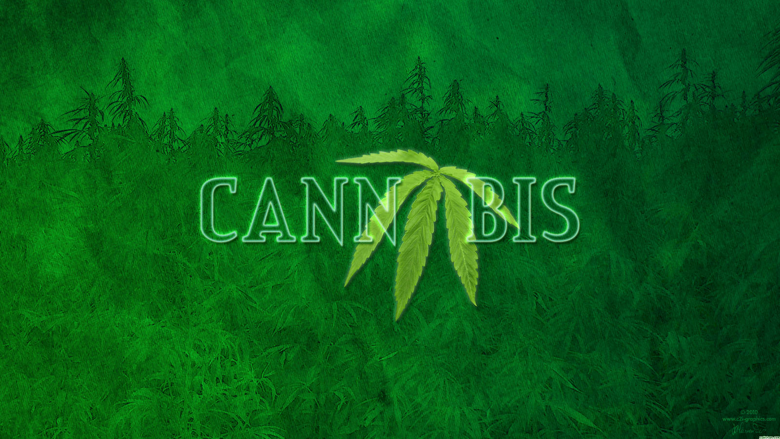 Chill Green Cannabis Wallpaper