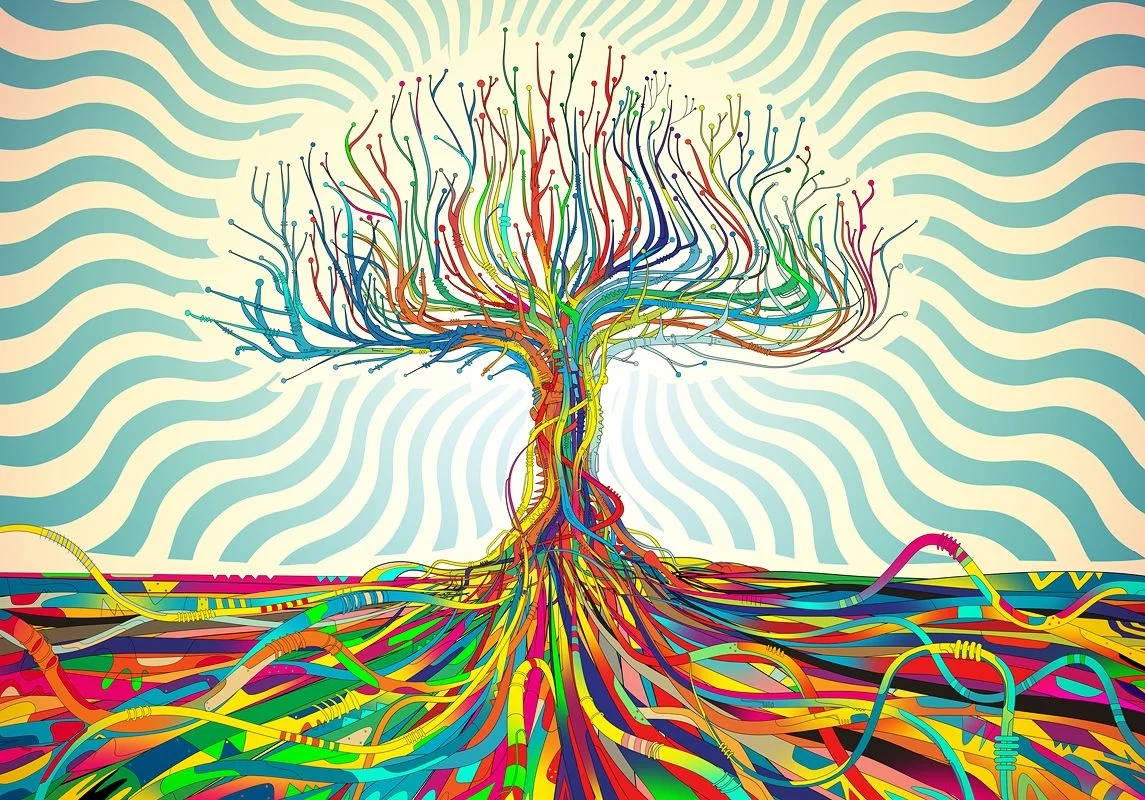 Chill Stoner Vibrant Tree Wallpaper