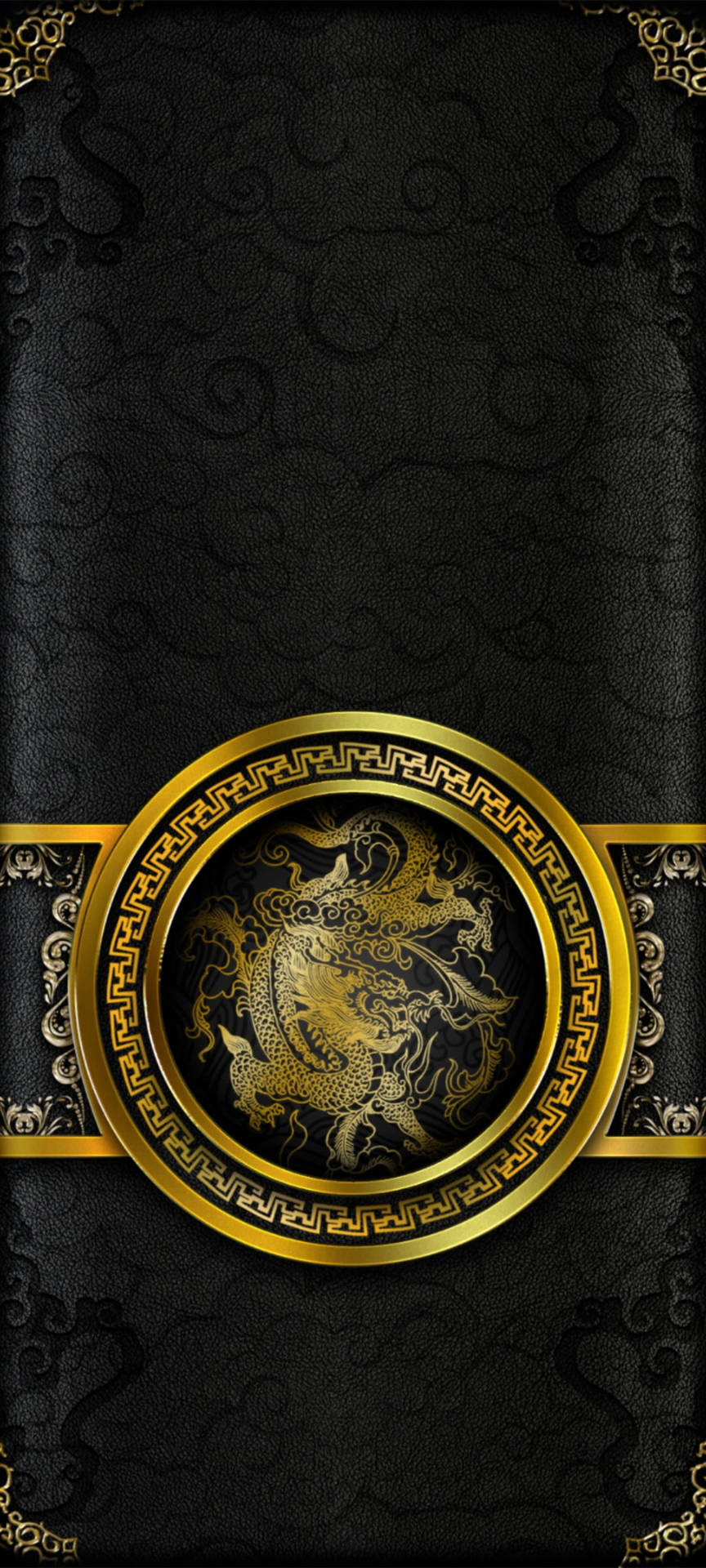 Chinese Dragon Black And Gold Iphone Wallpaper