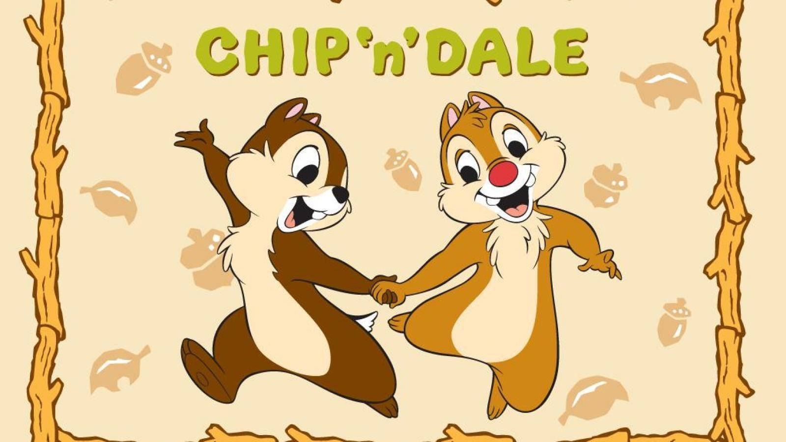 Chip N Dale While Holding Hands Wallpaper