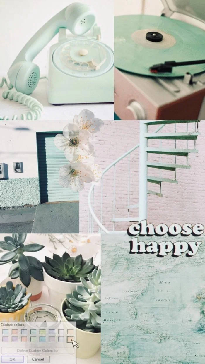 Choose Happy Pastel Green Aesthetic Wallpaper